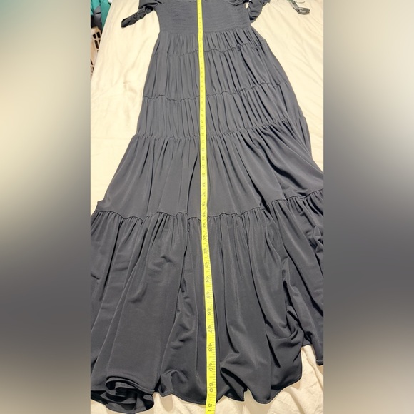 NWT La Ligne Mary Alice Smocked Tiered Long Sleeve Black Maxi Dress Size M - Picture 13 of 13